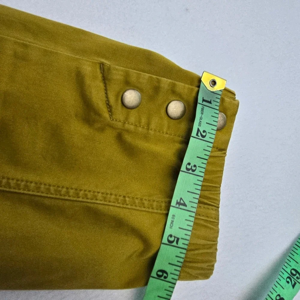 Cabi Mariner Jogger Pants‎ #5504 Mustard Yellow Slim Fit Snap Cuff Size 12
